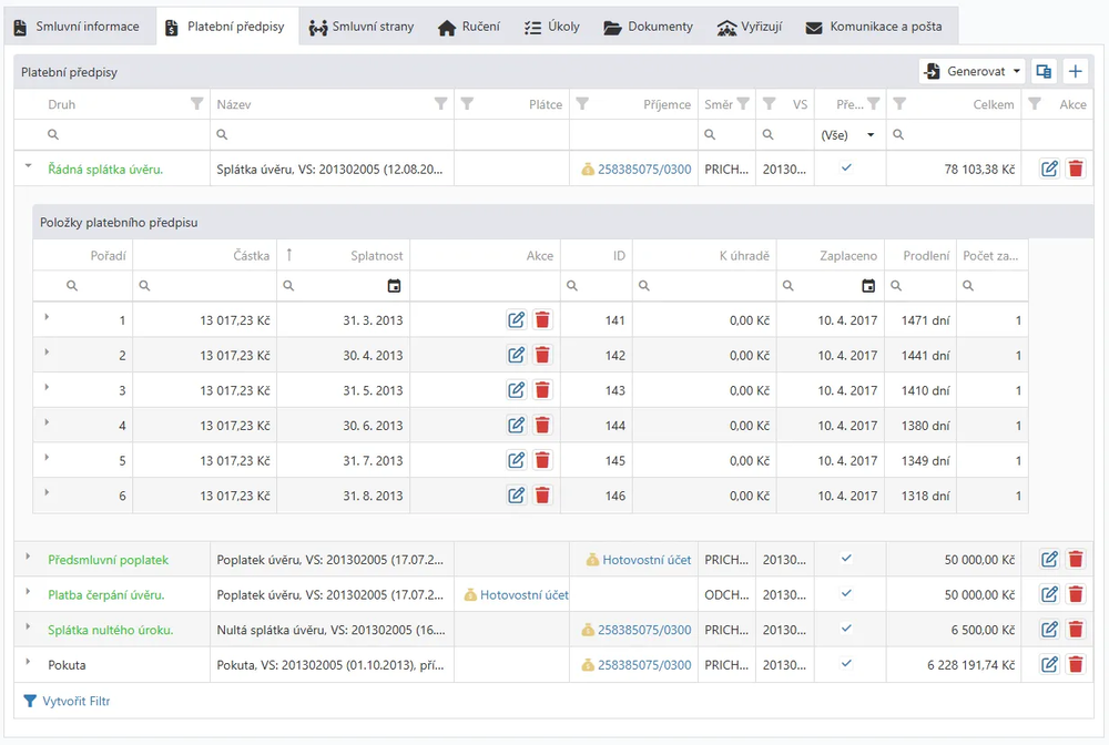 Komplexní core a CRM systém